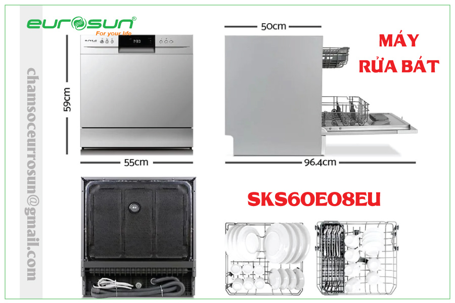 Kích thước nổi bật của máy rửa bát SKS60E08EU
